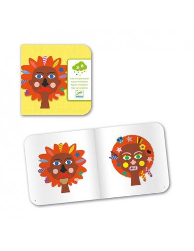 Créer avec des stickers coiffeur - Djeco Créer avec des stickers coiffeur - Djeco