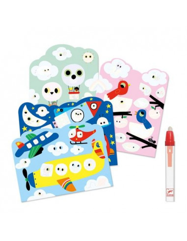 Coloriage à l'eau caché dans le ciel... Coloriage à l'eau caché dans le ciel...