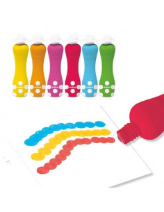 6 tubes de peinture à doigts pour enfant - couleurs pailletées DJECO 9017