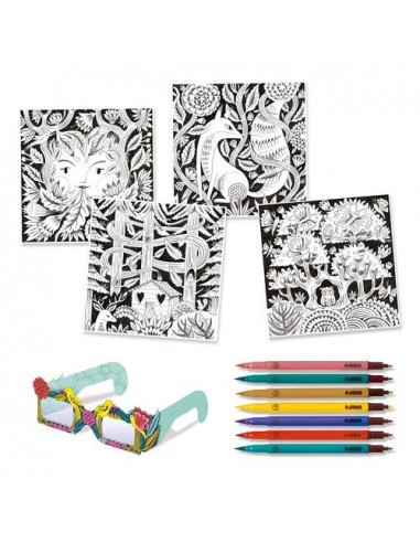 Coloriage 3d Foret Fantastique Djeco
