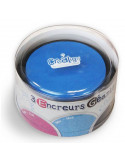 Boite de 3 encreurs géants ronds bleu rose noir - CréaLign\'