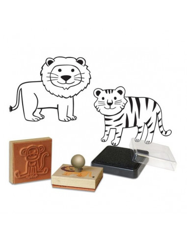 9 tampons en bois les animaux de la... 9 tampons en bois les animaux de la...