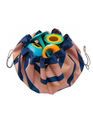 Sac à jouets à rayures outdoor Mokka...