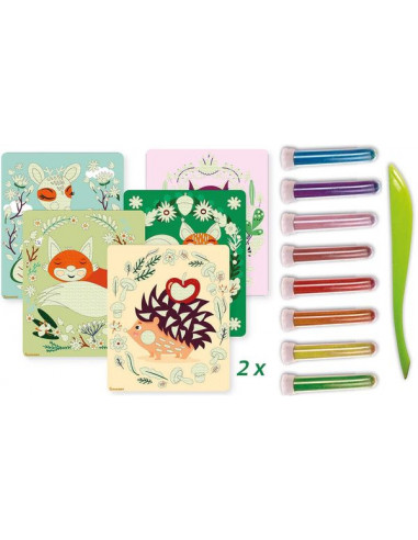 10 tableaux sable animaux de la forêt... 10 tableaux sable animaux de la forêt...