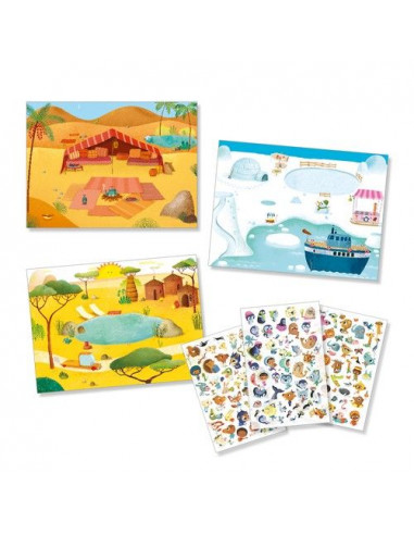 Décalcomanies savane, désert et pôle... Décalcomanies savane, désert et pôle...