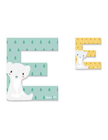 Lettre E en bois Pure - Janod Lettre E en bois Pure - Janod