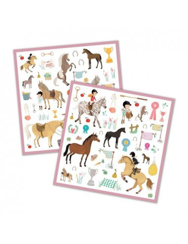 Stickers Les chevaux - Djeco Stickers Les chevaux - Djeco