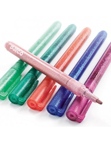6 marqueurs pailletés sweet - Djeco 6 marqueurs pailletés sweet - Djeco