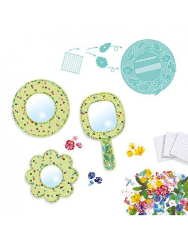 3 miroirs à décorer douceur florale -... 3 miroirs à décorer douceur florale -...