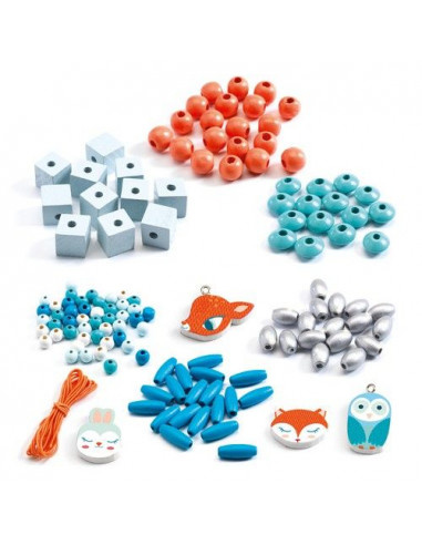 Perles en bois petits animaux - Djeco Perles en bois petits animaux - Djeco