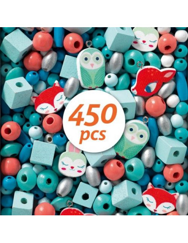 Perles en bois petits animaux - Djeco Perles en bois petits animaux - Djeco