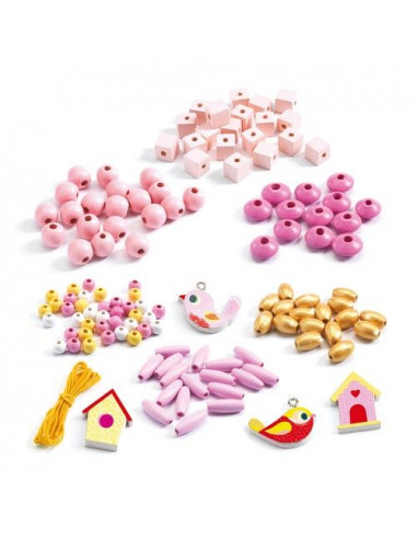 Perles en bois oiseaux - Djeco Perles en bois oiseaux - Djeco