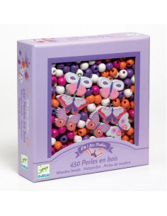 Perles en bois papillons -...