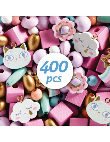 Perles en bois arc en ciel - Djeco Perles en bois arc en ciel - Djeco