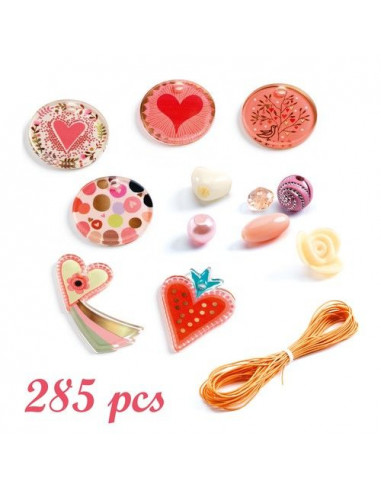 Perles fantaisies coeur - Djeco Perles fantaisies coeur - Djeco