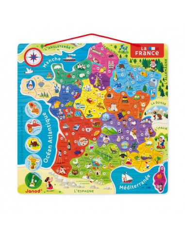 Puzzle carte de France magnétique -...