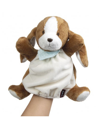 Doudou marionnette Chien Tiramisu -...