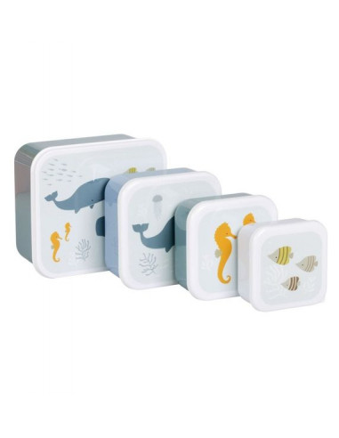 4 boites à goûter Océan - A Little... 4 boites à goûter Océan - A Little...