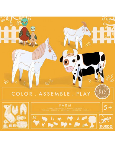 Colorie assemble et joue DIY Ferme -... Colorie assemble et joue DIY Ferme -...