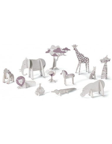 Colorie assemble et joue DIY Savane -... Colorie assemble et joue DIY Savane -...