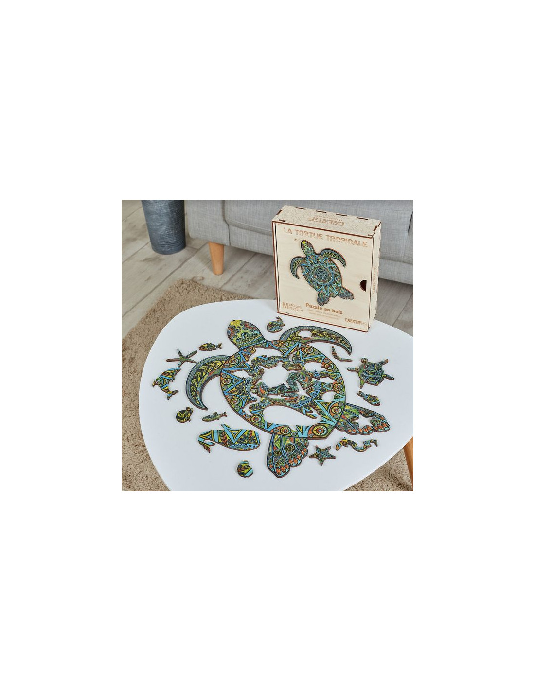 Puzzle Creatif puzzle Puzzle en bois La Tortue Tropicale