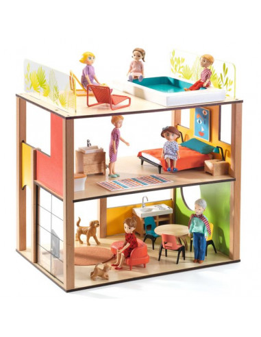 Maison de poupée meublée City House -...