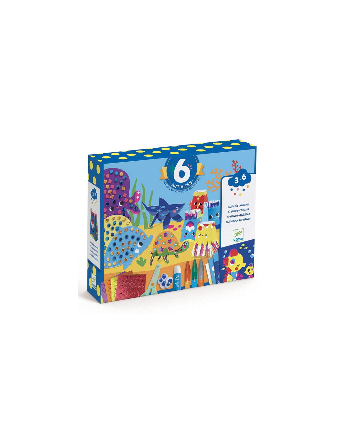 Coffret Créatif Djeco - 6 activités - La mer et ses plaisirs - Jeux créatifs  de 2 à 5 ans - Creavea
