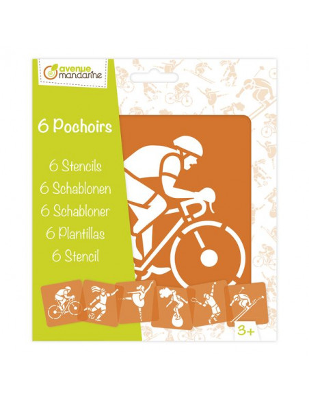 6 Pochoirs - Alphabet - Avenue Mandarine - Plastique créatif - Supports de  dessin et coloriage