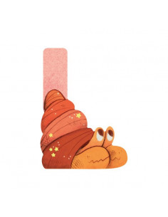 Lettre L rose en bois -...