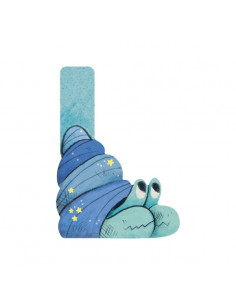 Lettre L bleu en bois -...