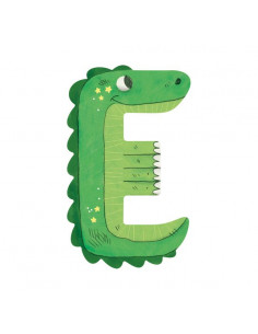 Lettre E vert en bois -...