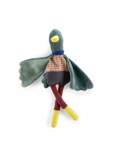 Doudou hochet canard Pomme des bois -...