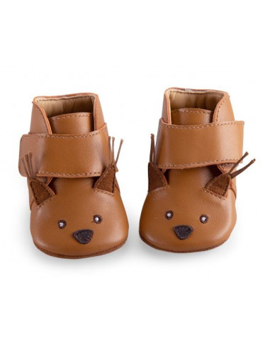 Chaussons cuir écureuil camel Pomme... Chaussons cuir écureuil camel Pomme...