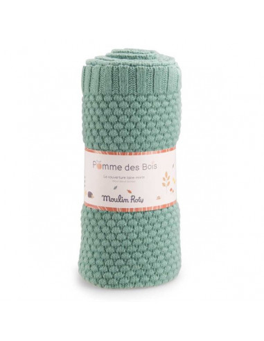 Couverture laine tricotée Pomme des...