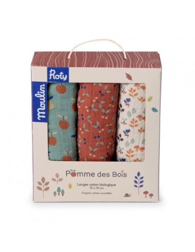 Set de 3 langes imprimés coton Bio...