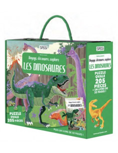 Coffret livre et puzzle Les dinosaures