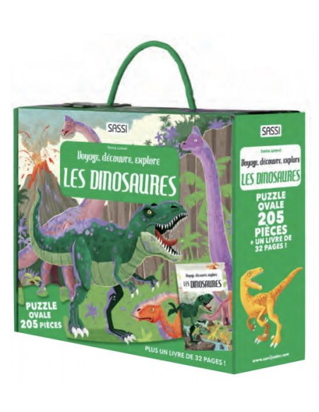 Coffret livre et puzzle Les dinosaures - Sassi