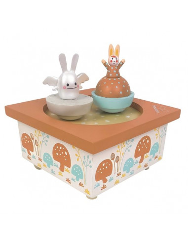 Boite à musique Ange Lapin Automne -...