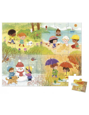 Puzzle Les saisons 36 pièces - Janod Puzzle Les saisons 36 pièces - Janod