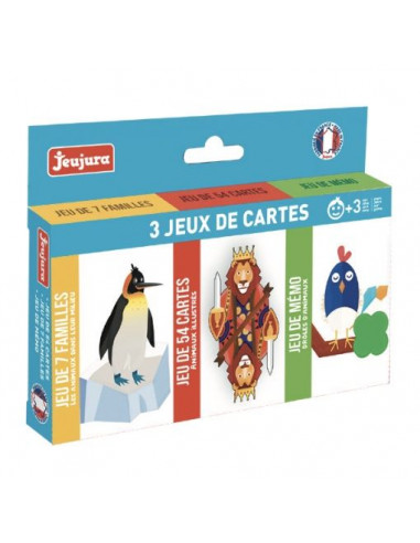 Coffret 3 jeux de cartes: 54 cartes,...