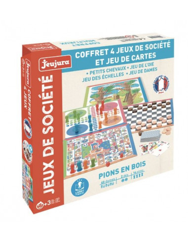 Coffret 4 jeux de société et jeu de...