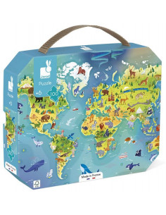 Puzzle Monde 100 pièces -...