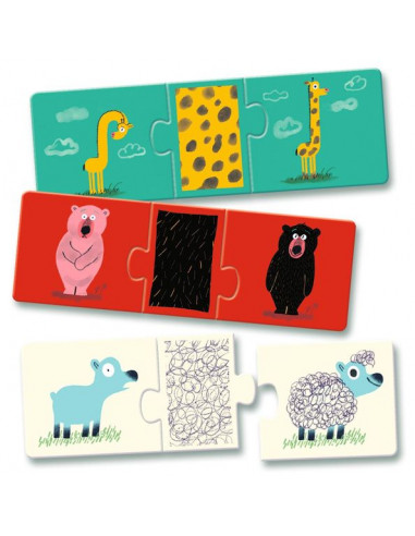 Puzzle trio Tout nu - Djeco Puzzle trio Tout nu - Djeco