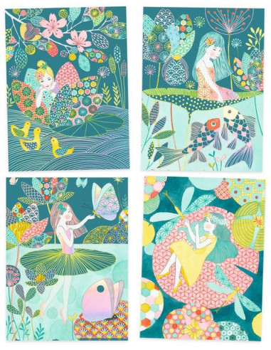 Cartes à gratter L'étang - Djeco Cartes à gratter L'étang - Djeco