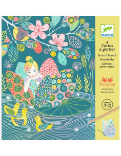 Cartes à Gratter pour Enfants,9 pcs Planète Peinture à gratter Painting Magique Art Graffiti Paper,Coloré Dessin de Ligne Artisanat Jouets kit,Fête D'anniversaire Jeux école Événements Cadeaux 