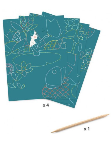 Cartes à gratter L'étang - Djeco Cartes à gratter L'étang - Djeco