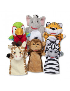6 Marionnettes amis du safari