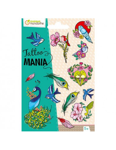 Tattoo' Mania oiseaux - Avenue mandarine