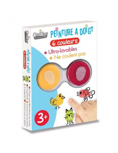 Les Couleurs 6 Tubes De Peinture à Doigts - Loisirs créatifs