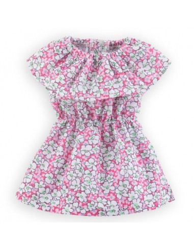 Robe rose fleurie pour poupée 36 cm -...